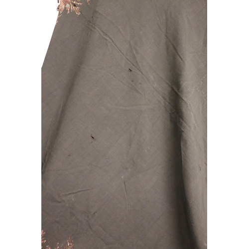 429 - Shawl with black ground having Paisley pattern border, single sided, holed, 166cm x 166cm.