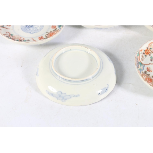 500 - Set of six Japanese Imari decorated dishes with floral decoration, 16cm diameter.