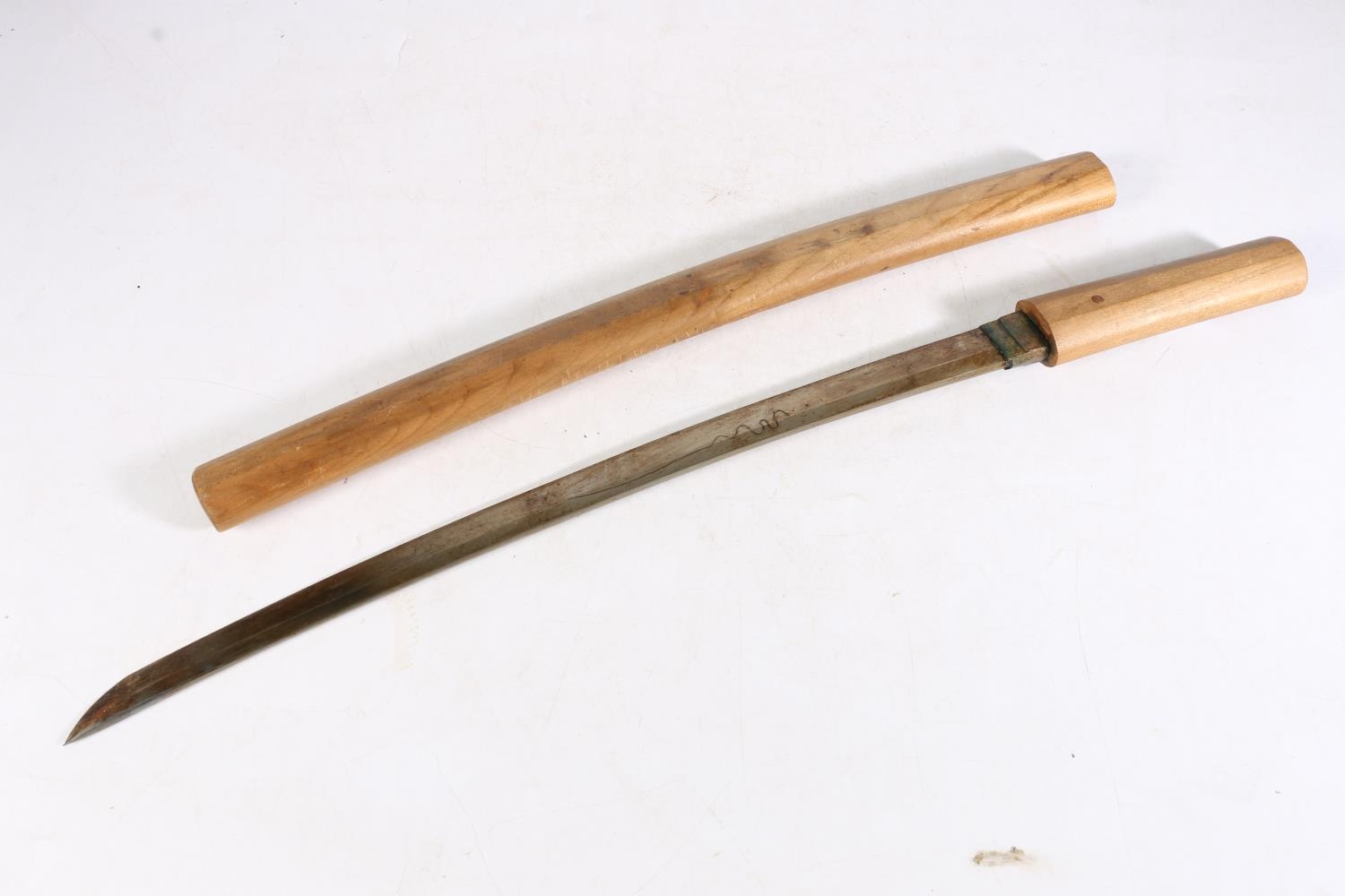 20th century Japanese wakizashi type sword, blade length 44cm 