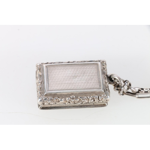 63 - William IV sterling silver vinaigrette of rectangular form, with foliate decoration, Nathaniel Mills... 