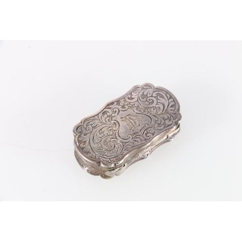 64 - Victorian sterling silver 'castle-top' vinaigrette, the top depicting Walter Scott Memorial, Edinbur... 