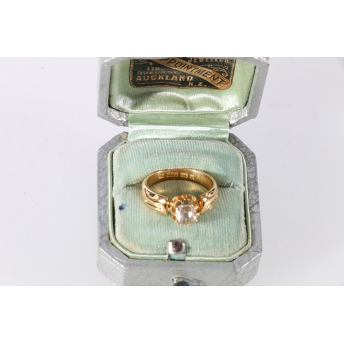 85 - 15ct gold diamond solitaire dress ring, the central diamond in claw setting, Birmingham, 4.9g.