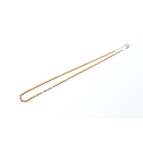 120 - 9ct gold belcher and ball link neck chain, 40cm, 9.9g.