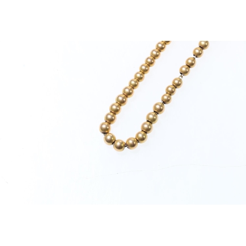 120 - 9ct gold belcher and ball link neck chain, 40cm, 9.9g.