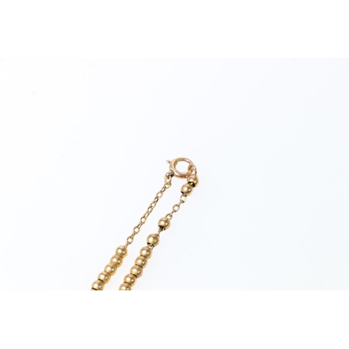 120 - 9ct gold belcher and ball link neck chain, 40cm, 9.9g.