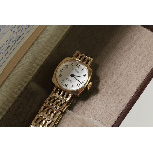 123 - Lady's 9ct gold Gradus 17 jewels Incabloc wristwatch, 20.2g.