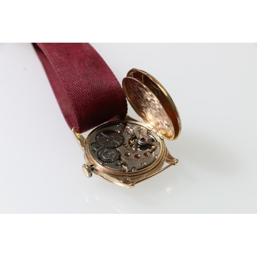 197 - 9ct gold cased Rolex mechanical wristwatch, the face having Arabic numerals, with subsidiary second ... 