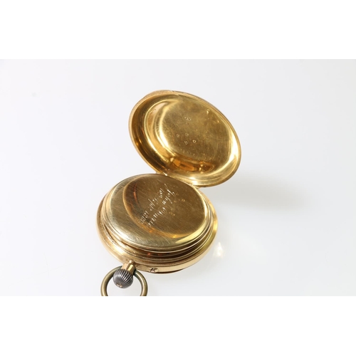 200 - 18ct gold cased keyless pocket watch, Robert Bryson & Sons of Edinburgh, 112.9g