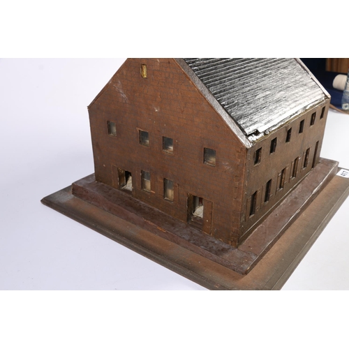 417 - Wood built model of a church, the underside of the roof penned 'Argyle Square Chapel made and presen... 