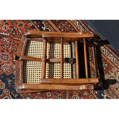 596 - Late Victorian folding chair, having single caned bergere seat.