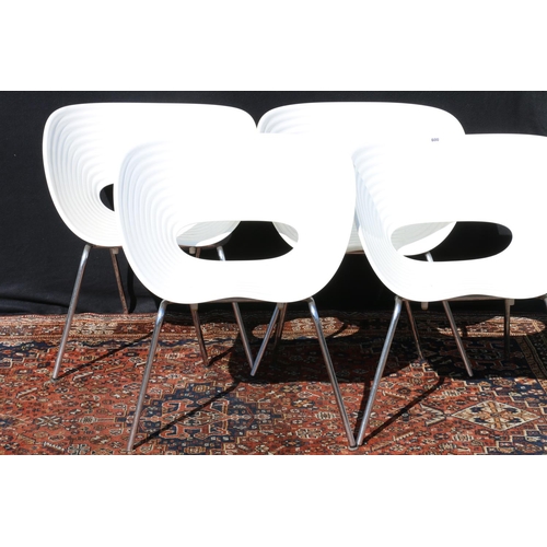 600 - Ron Arad for Bitra, a set of four moulded plastic and metal Tom Vac tub chairs.