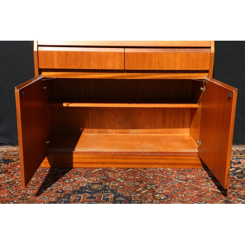 613 - Mid century teak bureau by Remploy, 91cm wide.