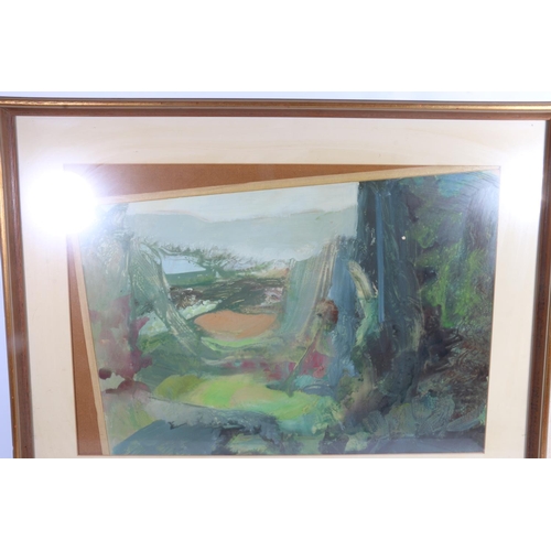 202A - MARDI BARRIE RSW (Scottish 1931-2004) *ARR* Garden and Beyond Gouache, unsigned, 52cm x 74cm label v... 