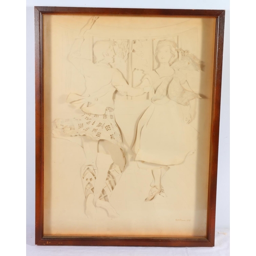 204 - EDITH SIMON (German/Scottish 1917-2003) *ARR* Untitled - Highland dance Papercut, signed and dated 1... 