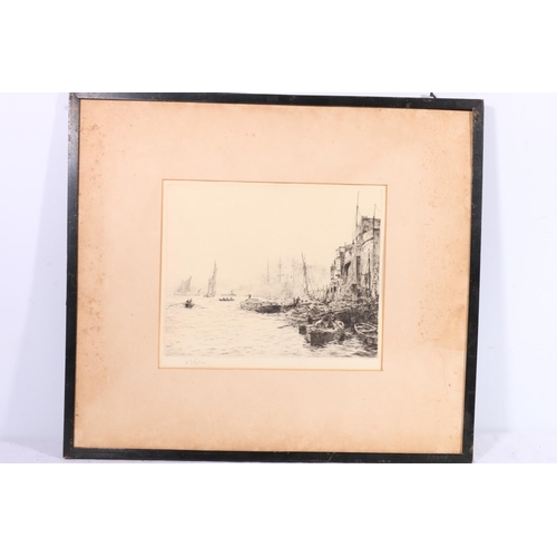 233 - WILLIAM LIONEL WYLLIE RA (1851-1931) Untitled - Rotterdam? Etching, pencil signed lower le... 