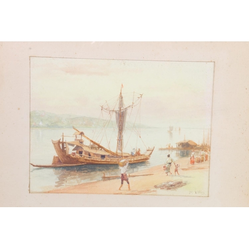 237 - MG TUN HLA (U TUN HLA) (Burmese 1874-1946) Two coastal studies Watercolours, signed lower ... 