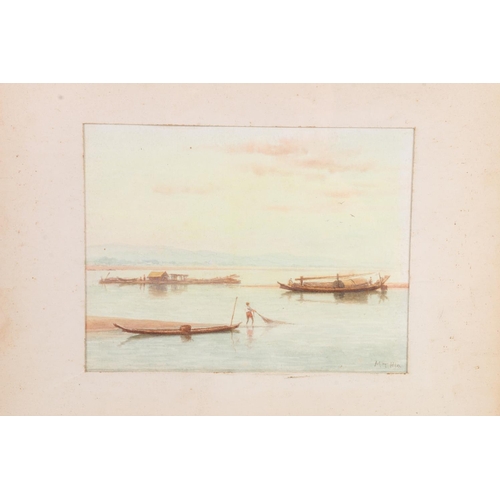 237 - MG TUN HLA (U TUN HLA) (Burmese 1874-1946) Two coastal studies Watercolours, signed lower ... 