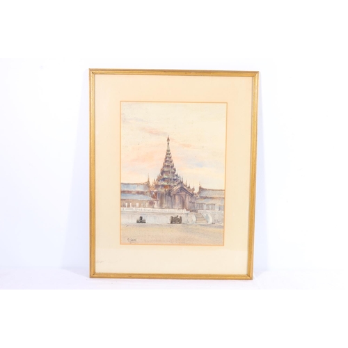 238 - MAUNG SAYA SAUNG (Burmese 1898-1952) *ARR* King's Palace Mandalay Watercolour, signed lower left, 36... 