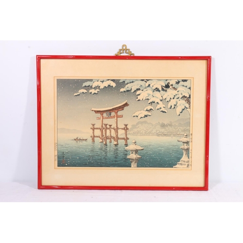 245 - KAWASE HASUI (Japanese 1883-1957) *ARR* correction TSUCHIYA KOITSU (Japanese 1870-1949) Miyajima win... 