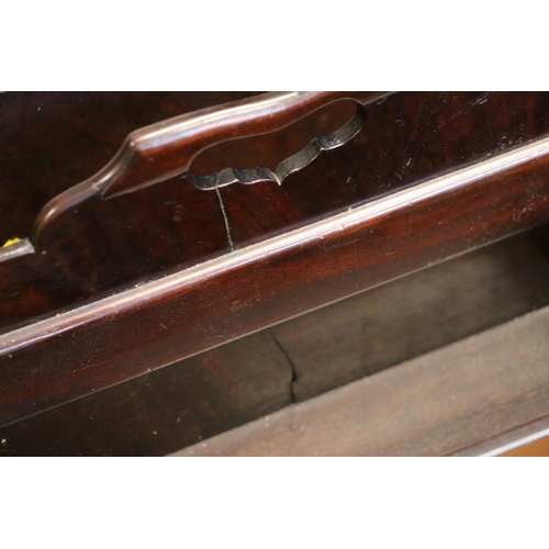 590 - 19cth century mahogany cutlery box, with carrying handle and  twin division interior, 39cm wide... 