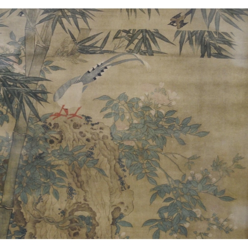 248 - 18th Century Chinese SchoolFowls, bamboos and flowering shrubsPrint, 48cm x 29cm.... 