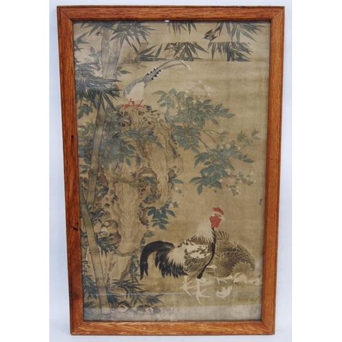 248 - 18th Century Chinese SchoolFowls, bamboos and flowering shrubsPrint, 48cm x 29cm.... 