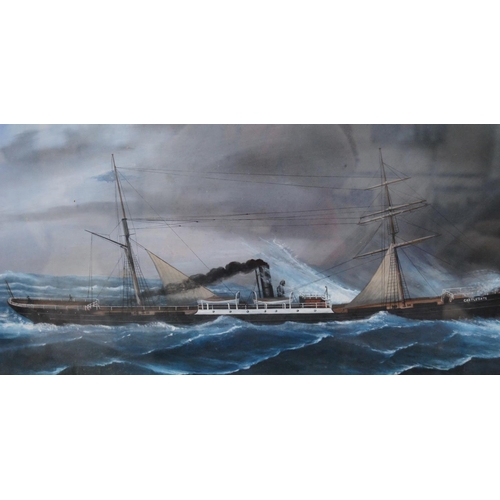 257 - Dennisi (Italian)SS Castlegate of Liverpool, Commander Mitchell, to AdenSigned, oil, 61.5cm x 100.5c... 