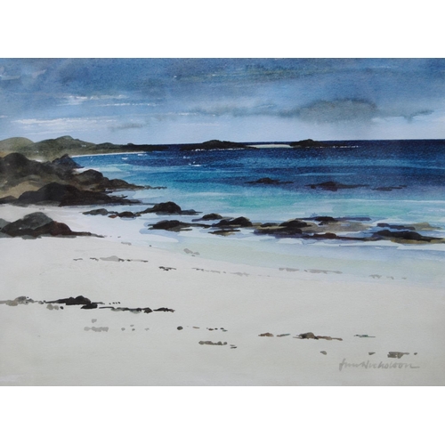 261 - Jim Nicholson (Scottish, 1924 - 1996)Isle of Storms, IonaSigned and dated 1980, watercolour, 27cm x ... 