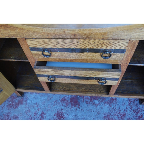 350 - Arts & Crafts oak dresser in the manner of Shapland & Petter of Barnstaple, retailed by B &a... 