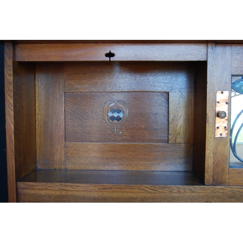 350 - Arts & Crafts oak dresser in the manner of Shapland & Petter of Barnstaple, retailed by B &a... 