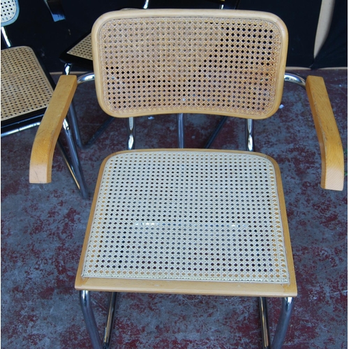 357 - After Marcel Breuer (Hungarian-American, 1902 - 1981)Three Cesca B32 chairs, ebonised and beech-colo... 