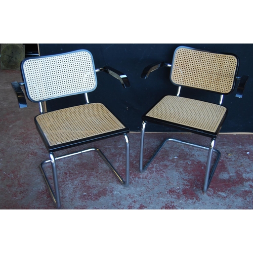 357 - After Marcel Breuer (Hungarian-American, 1902 - 1981)Three Cesca B32 chairs, ebonised and beech-colo... 