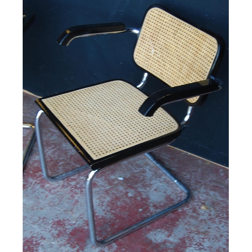 357 - After Marcel Breuer (Hungarian-American, 1902 - 1981)Three Cesca B32 chairs, ebonised and beech-colo... 