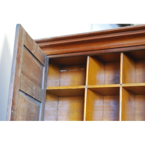 362 - 18th century and later oak and mahogany bureau cabinet, the top section with two panelled doors encl... 