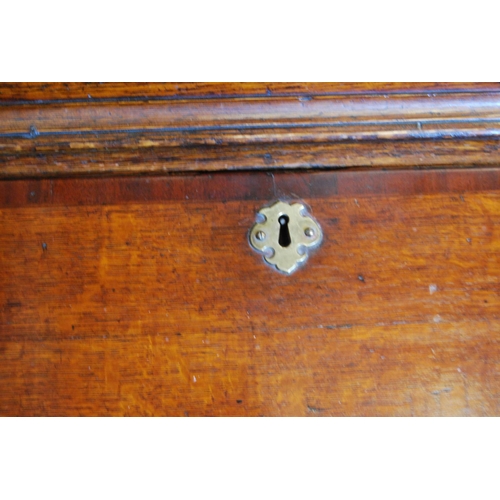 362 - 18th century and later oak and mahogany bureau cabinet, the top section with two panelled doors encl... 