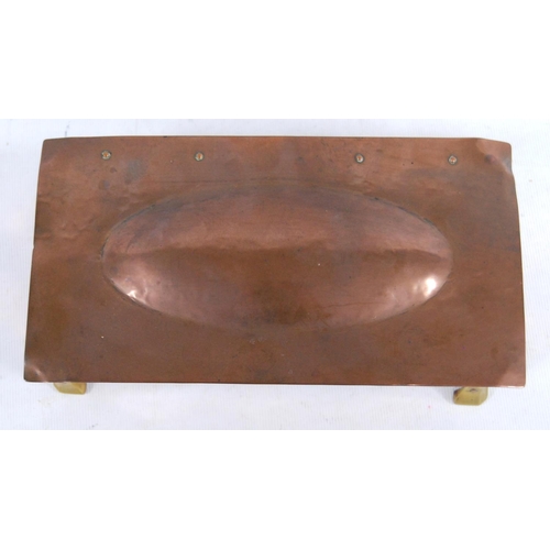 170 - Arts & Crafts copper rectangular box in the manner of Albert Edward Jones, the hinged domed cove... 