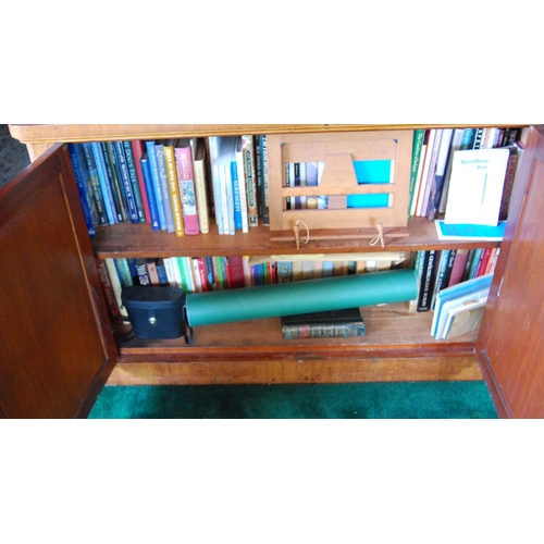 330 - Victorian mahogany two-door library bookcase, the upper section enclosed by glazed doors above two c... 