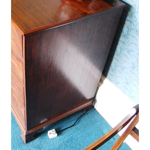 332 - George III Scottish mahogany chest of two short and three long drawers, on bracket feet, 88cm high, ... 