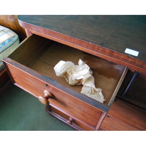 336 - 19th century mahogany chest of two short and three long drawers, 102cm high, 105cm wide and 48cm dee... 