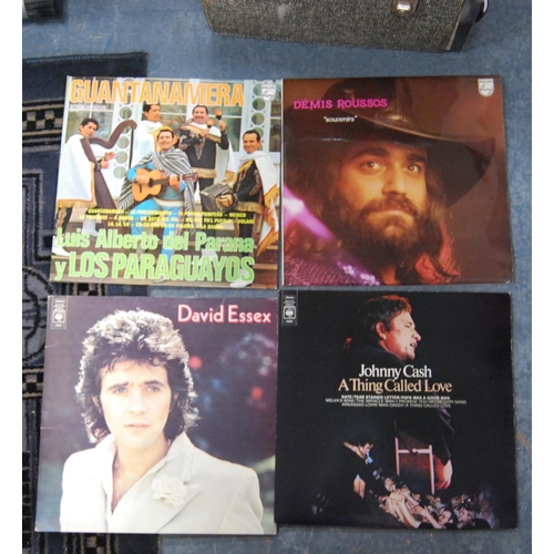 127 - Collection of vinyl LPs to include Johnny Cash, Thin Lizzy, Kenny Rogers, soundtracks, Demis Roussos... 