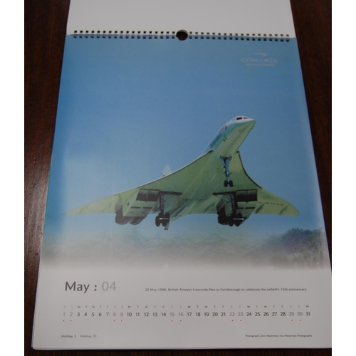 152 - Concorde memorabilia to include 2004 calendar, silver anniversary baggage tag, teaspoons, fork and a... 