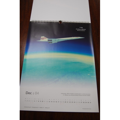 152 - Concorde memorabilia to include 2004 calendar, silver anniversary baggage tag, teaspoons, fork and a... 