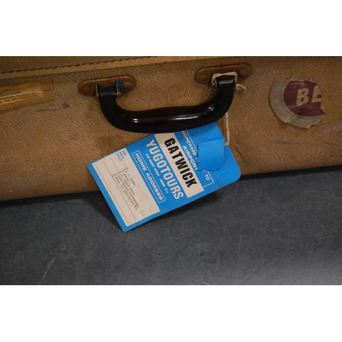 154 - Vintage travel case with Gatwick luggage label.