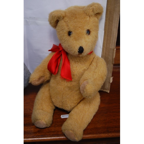 16 - Three assorted teddy bears to include Arlesford Crafts Ltd., CNC and another.  (3)