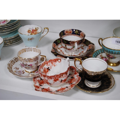 169 - Cabinet cups and saucers to include Foley, Staffordshire, Paragon part tea set, Foley cream and suga... 