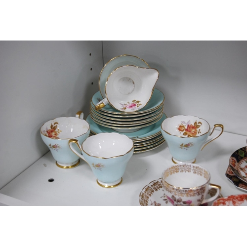 169 - Cabinet cups and saucers to include Foley, Staffordshire, Paragon part tea set, Foley cream and suga... 