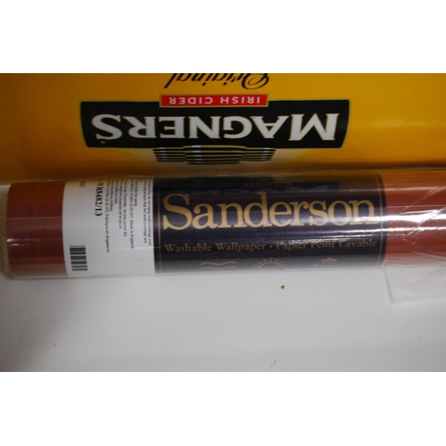 188 - Seven rolls of Sanderson wallpaper (one shelf).