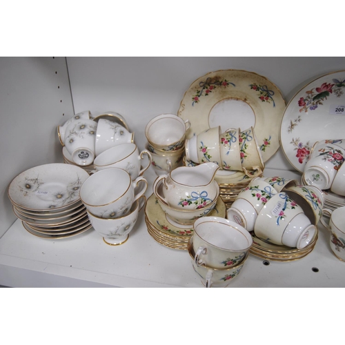 208 - Wedgwood 'Sandon' part tea set, Noritake six-place part coffee set, Colclough part tea set and a Roy... 