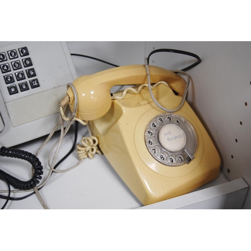 211 - Five vintage and retro telephones (one shelf).