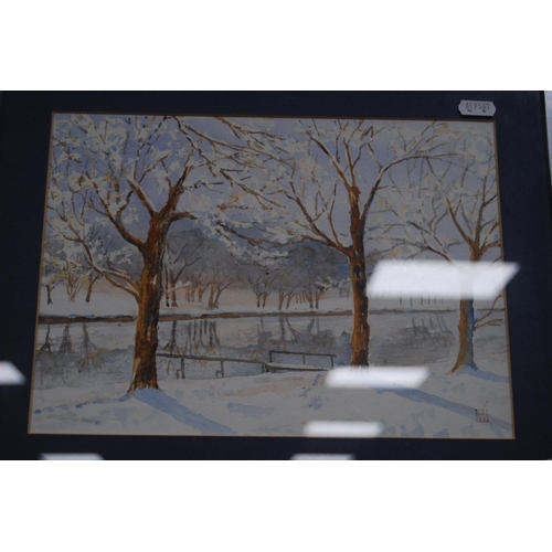 28 - Group of modern pictures and watercolours to include a woodland watercolour by Reg Marsh and another... 